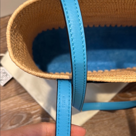 Loewe Square Basket Mini Bag 'Natural/Topaz Blue' - Picture 11 of 11